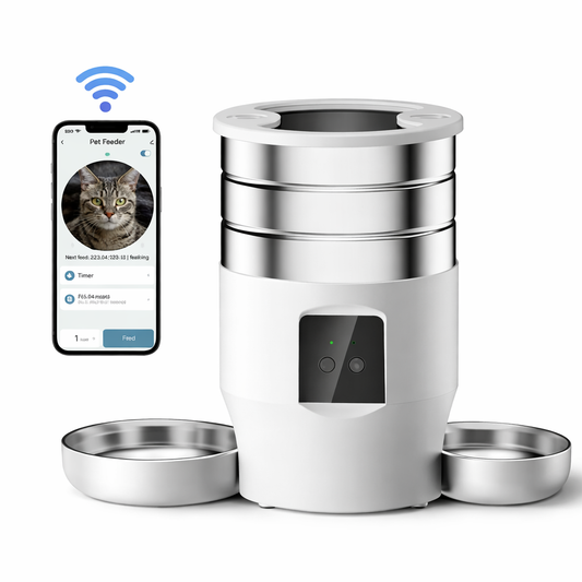 Distributeur Automatique WiFi 4,5L Double Bol pour Chats