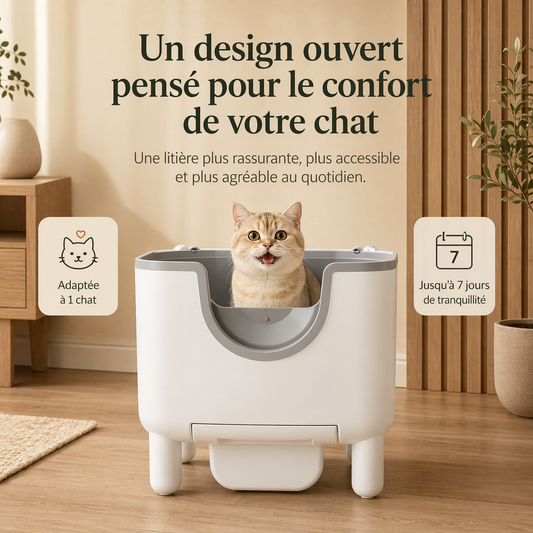 Litière autonettoyante ouverte connecté