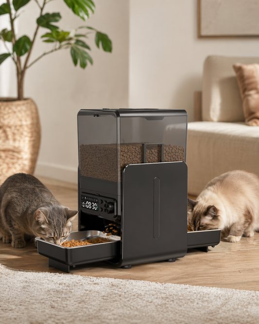 Distributeur automatique de croquettes double Bol pour 2 Chats