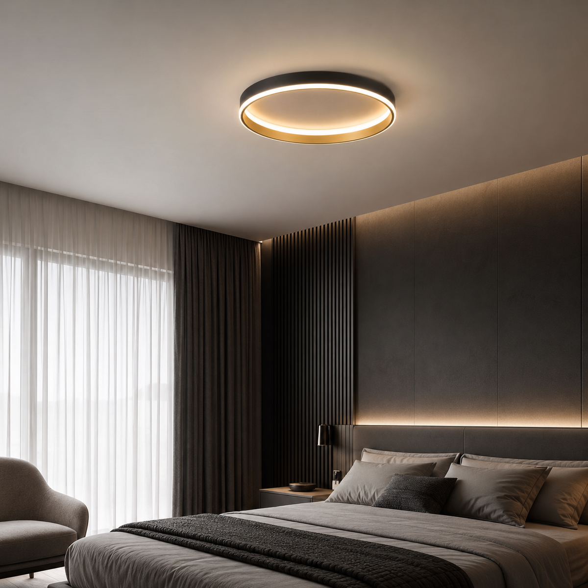Plafonnier LED rond minimaliste Halo