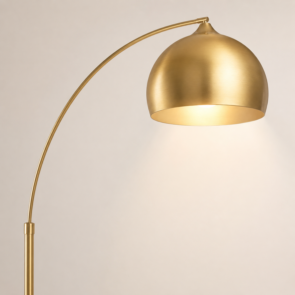 Lampadaire arc doré pour salon Livia