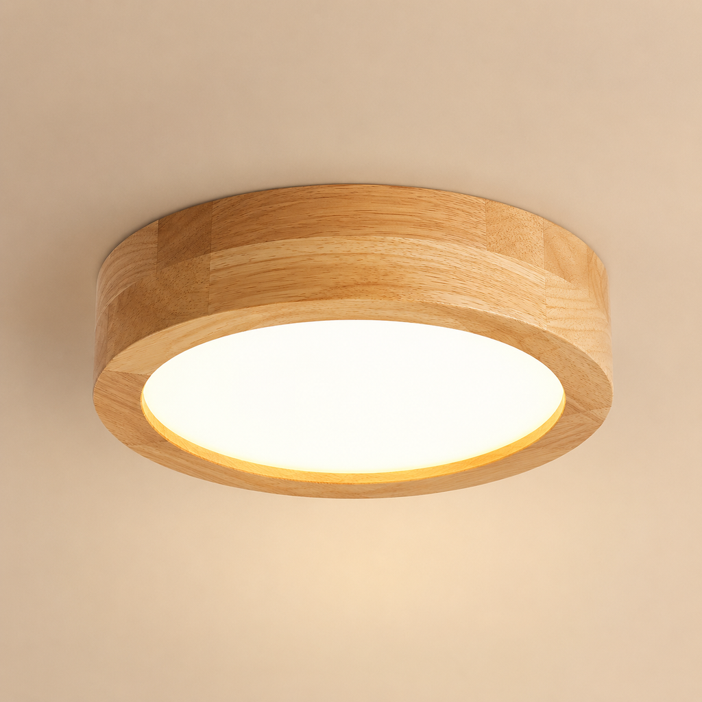 Plafonnier japonais en bois Nara