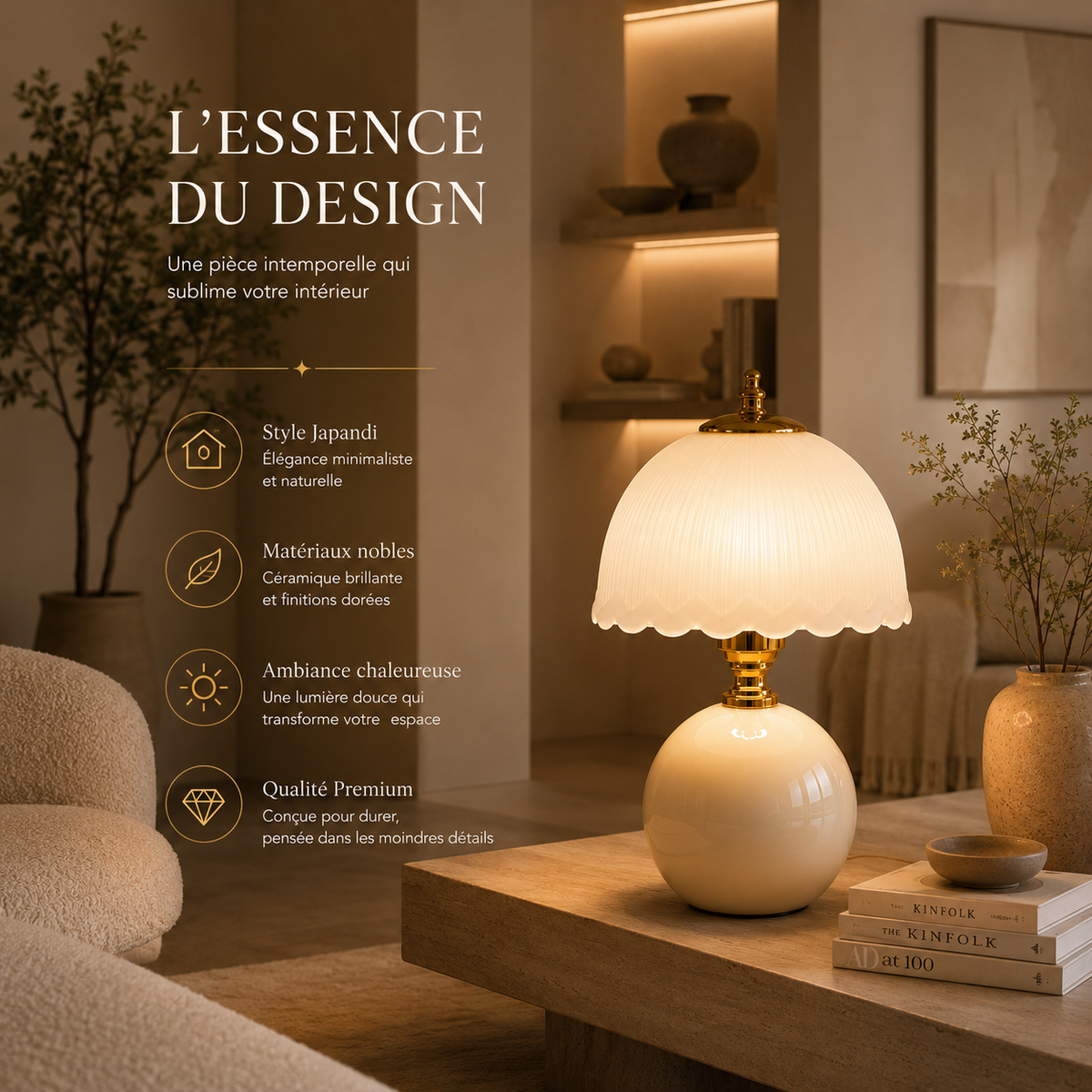 Lampe à poser céramique Opaline
