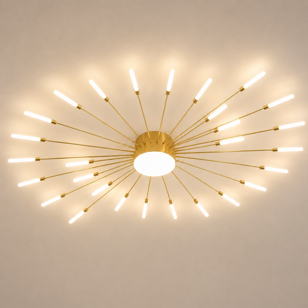 Plafonnier LED doré Éclat solaire