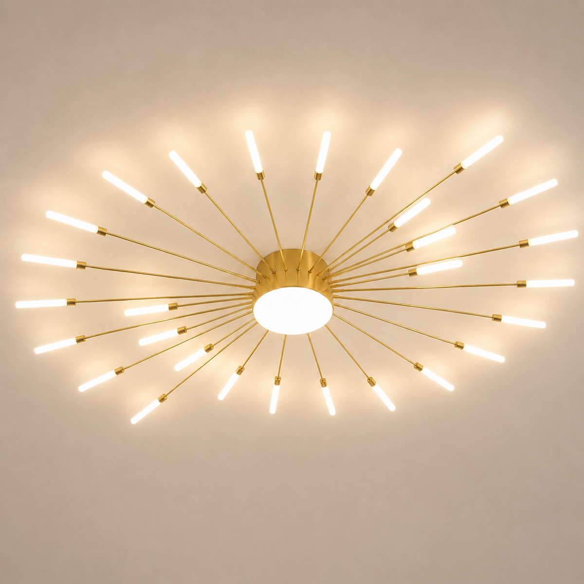 Plafonnier LED doré Éclat solaire