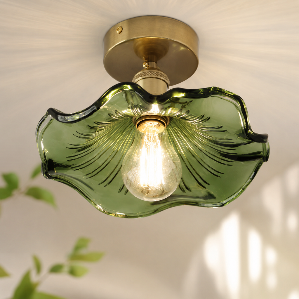 Plafonnier fleur en verre Lotus