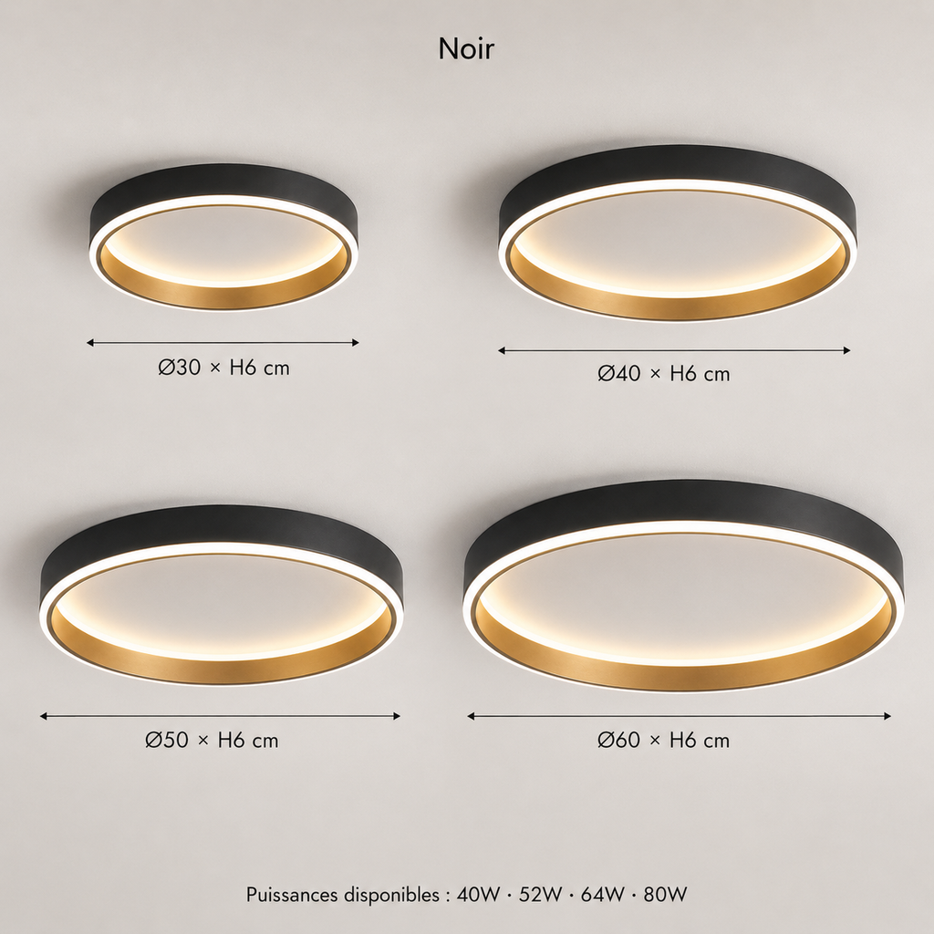 Plafonnier LED rond minimaliste Halo