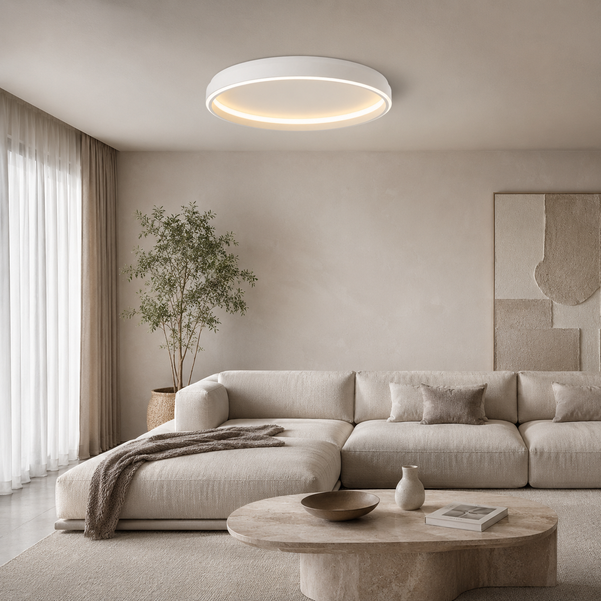 Plafonnier LED rond minimaliste Halo