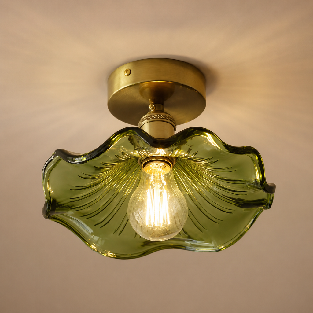 Plafonnier fleur en verre Lotus