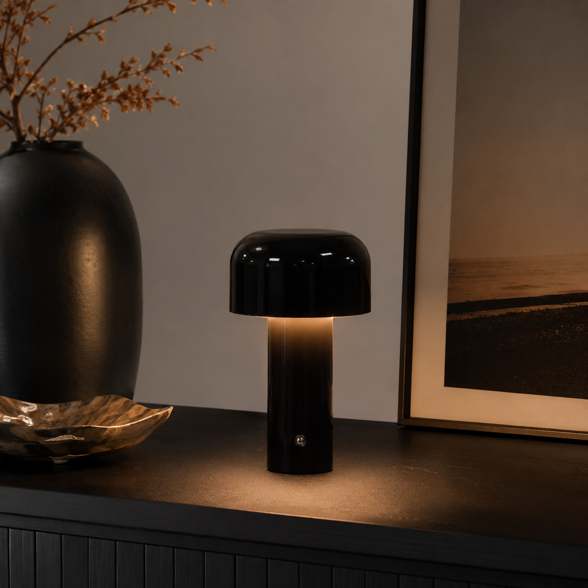Lampe à poser champignon rechargeable Milo