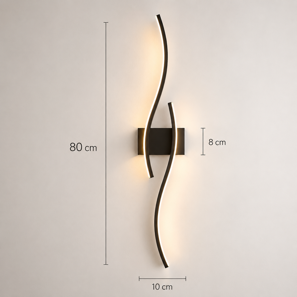 Applique murale LED noire Calia