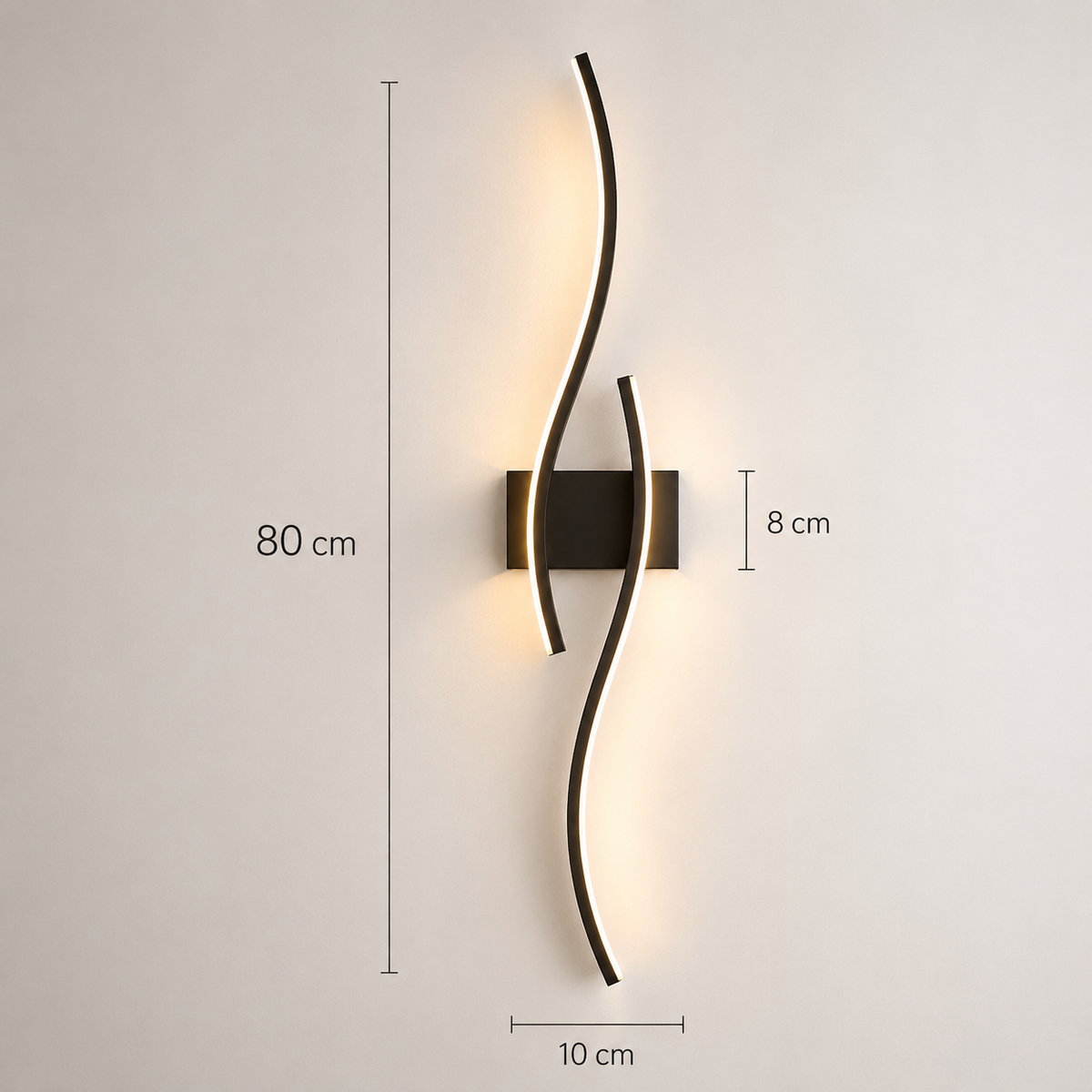 Applique murale LED noire Calia