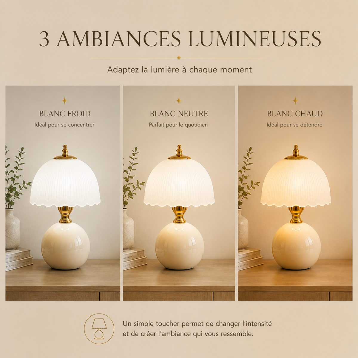 Lampe à poser céramique Opaline