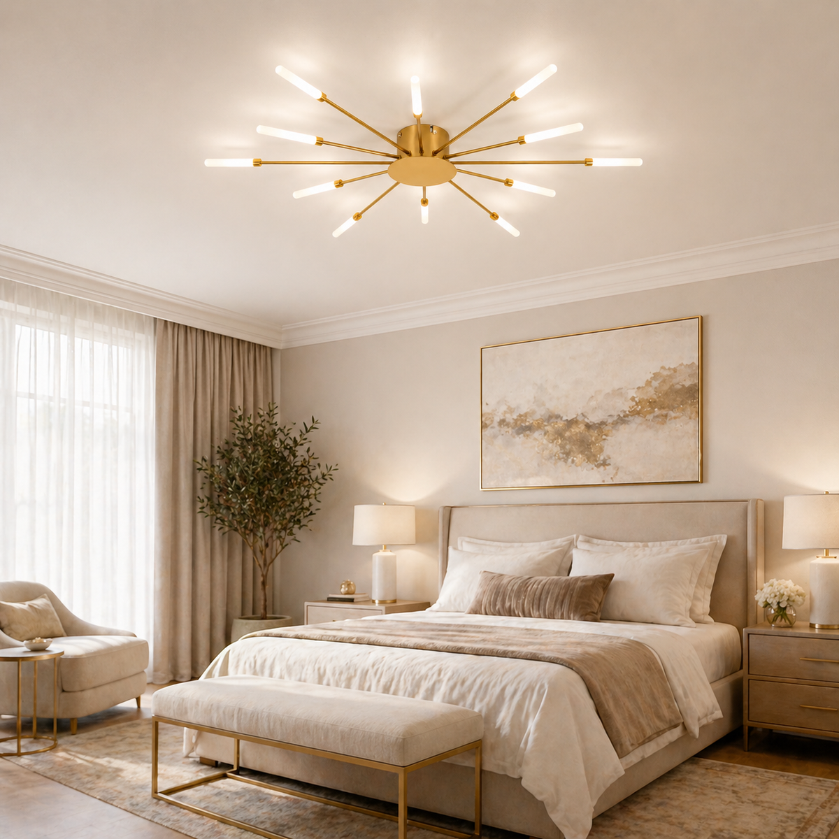 Plafonnier LED étoile dorée Astra