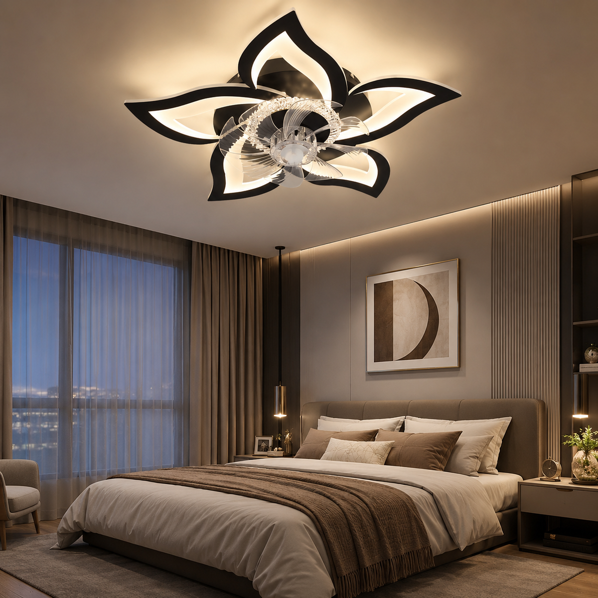 Ventilateur plafonnier LED Fleur