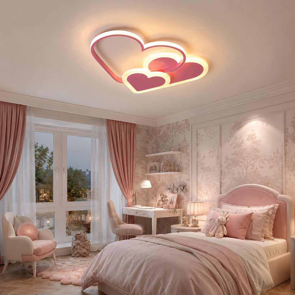 Plafonnier LED cœur rose Amélia