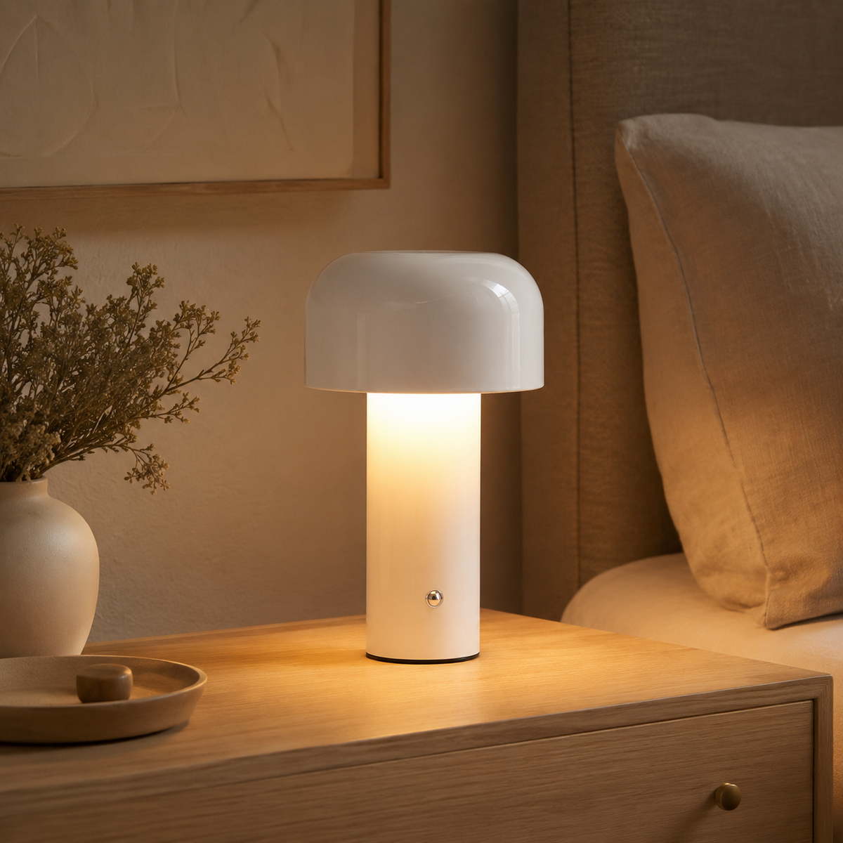 Lampe à poser champignon rechargeable Milo