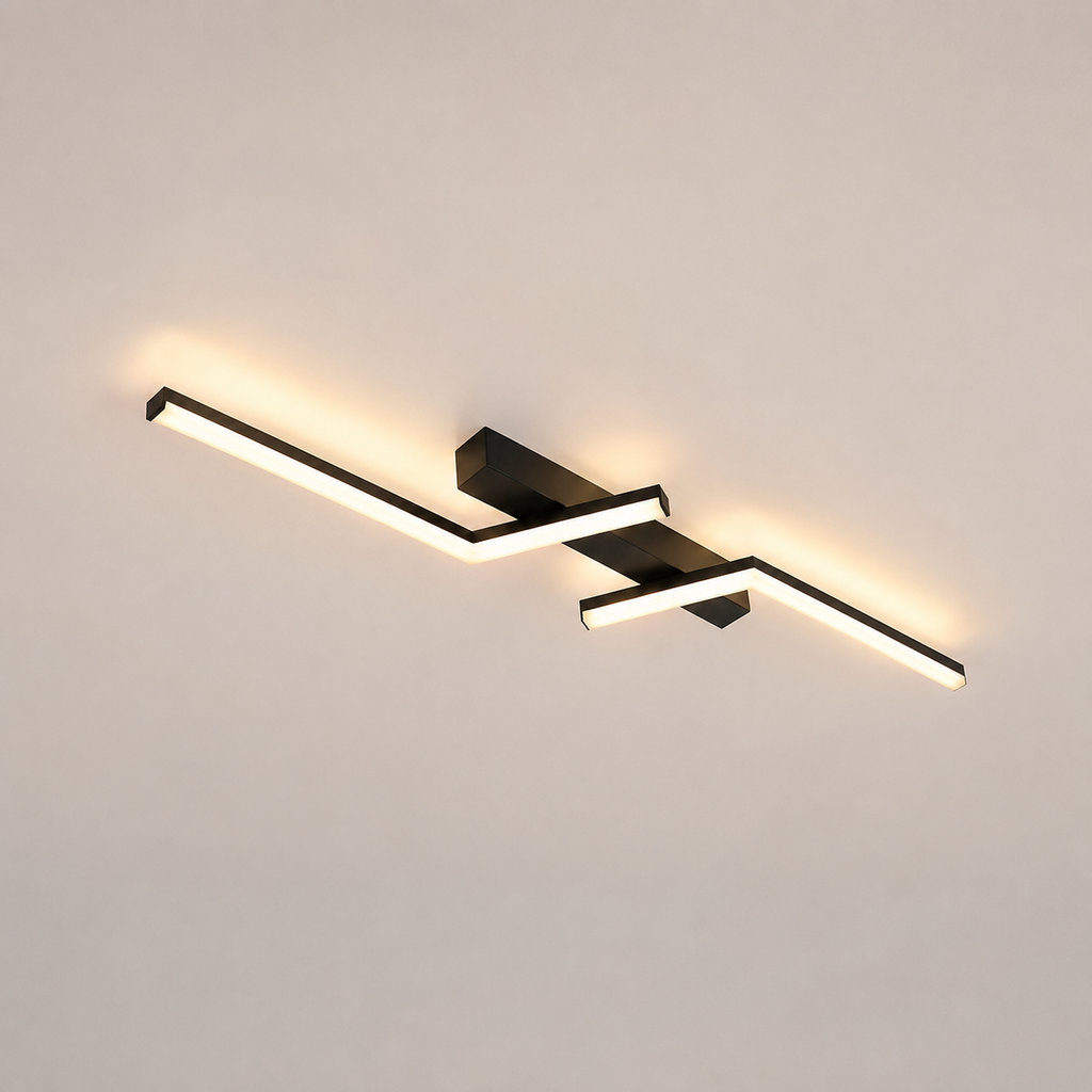 Plafonnier LED linéaire noir Varo