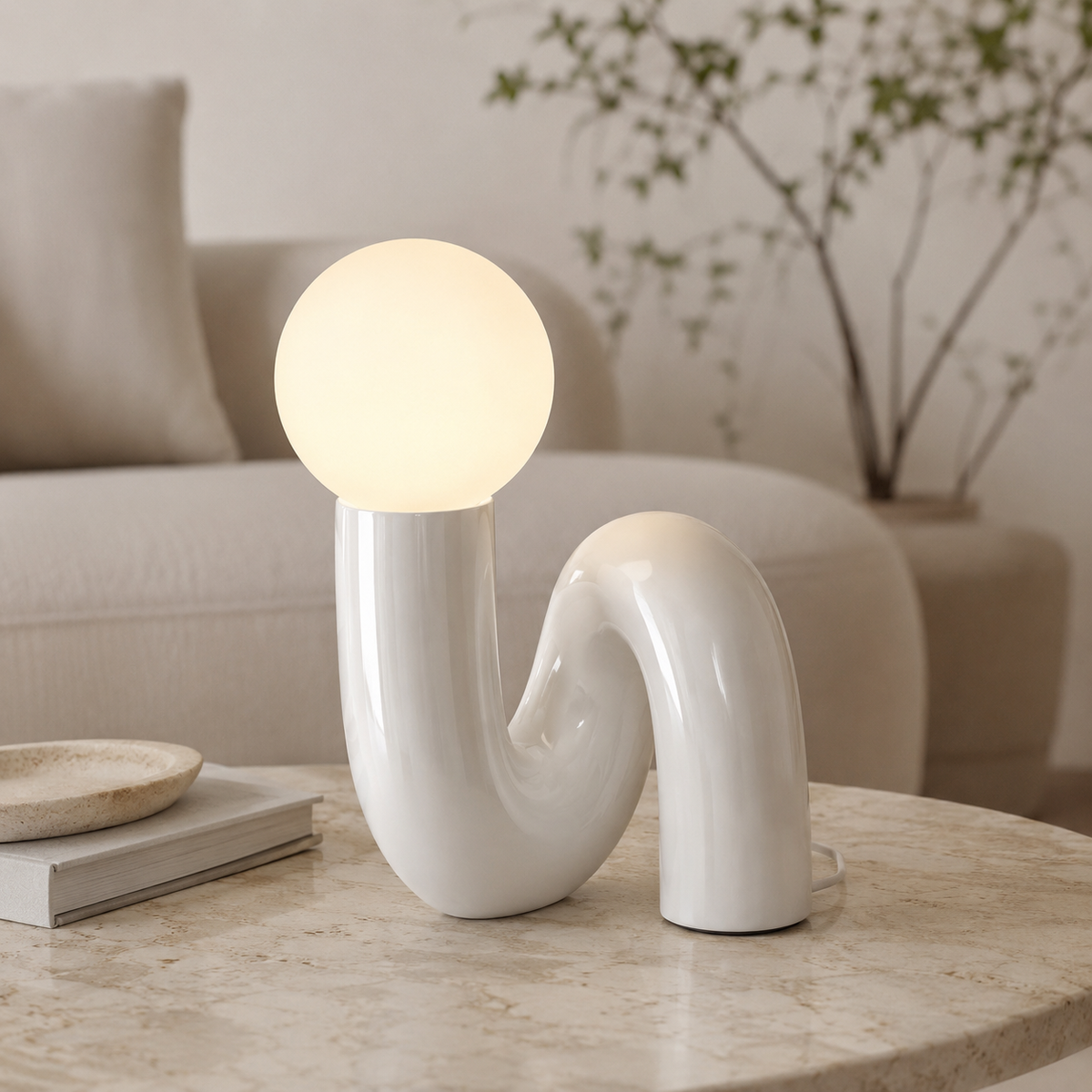 Lampe à poser sculpturale Oria