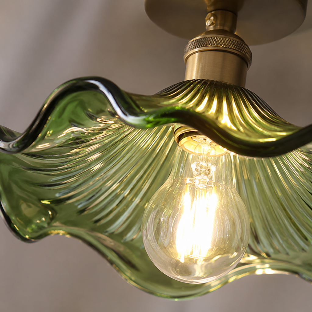 Plafonnier fleur en verre Lotus