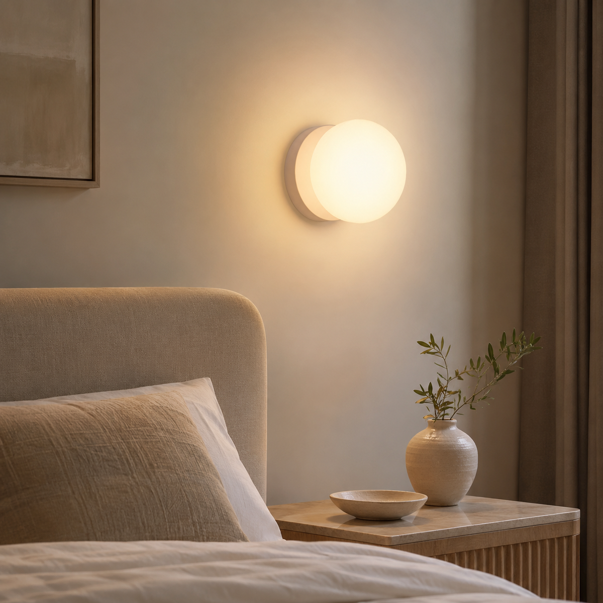 Applique murale LED ronde Opale