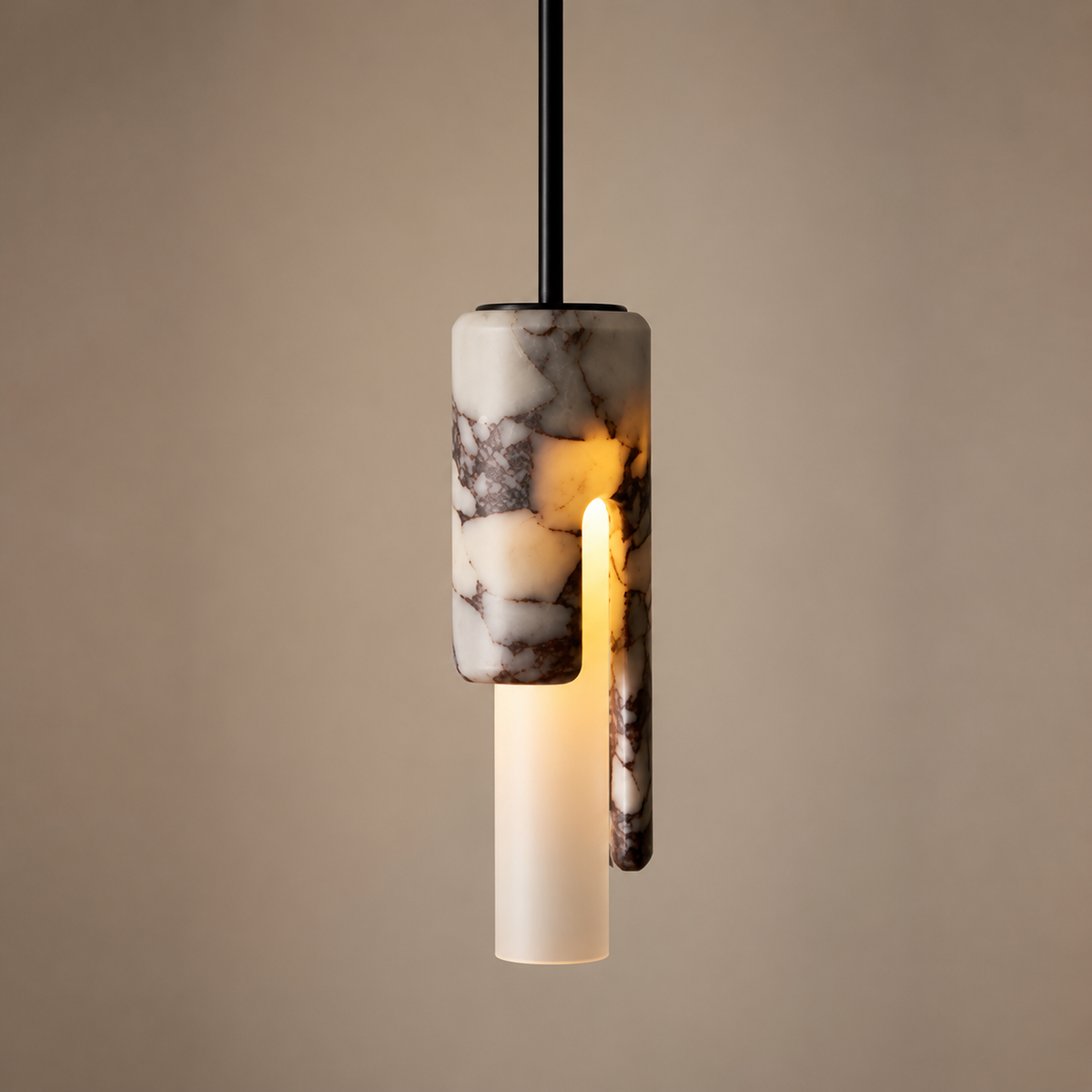 Suspension marbre cylindrique Livia