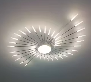 Photo client de Plafonnier LED doré Éclat solaire