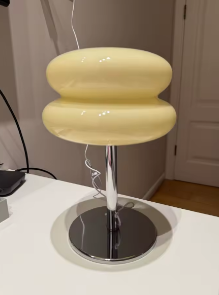 Photo client de Lampe à poser en verre Macaron Élise