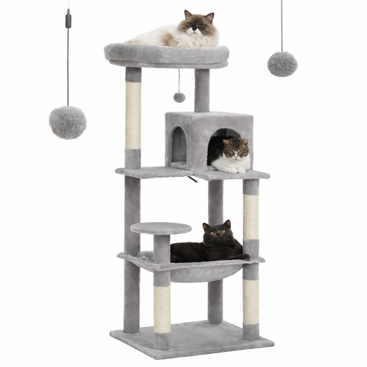 Arbre à Chat 143 cm avec Niche et Hamac