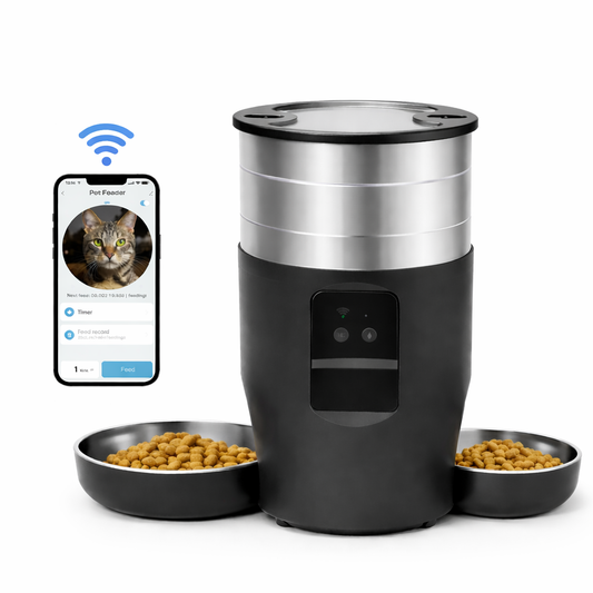 Distributeur Automatique WiFi 4,5L Double Bol pour Chats