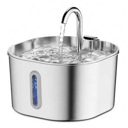Fontaine à Eau Chat Inox 2,2 L avec Capteur Intelligent et 4 Filtres Inclus