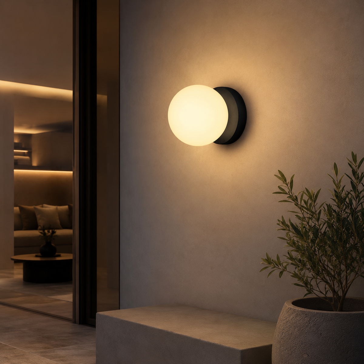 Applique murale LED ronde Opale