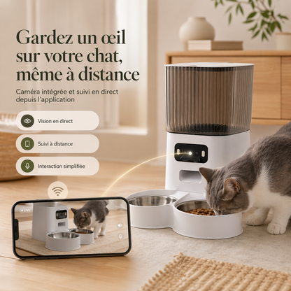Distributeur Connecté avec Caméra pour Chat