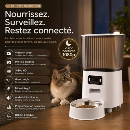 Distributeur Connecté avec Caméra pour Chat