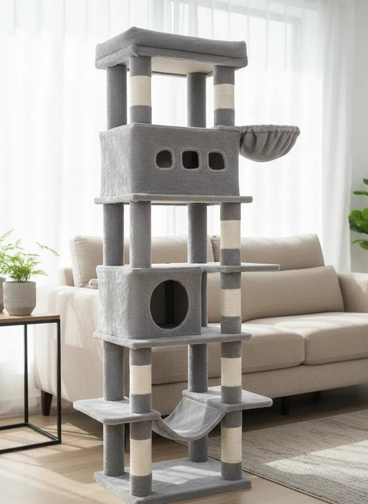 Arbre à Chat XL 170 cm avec Condo et Panier