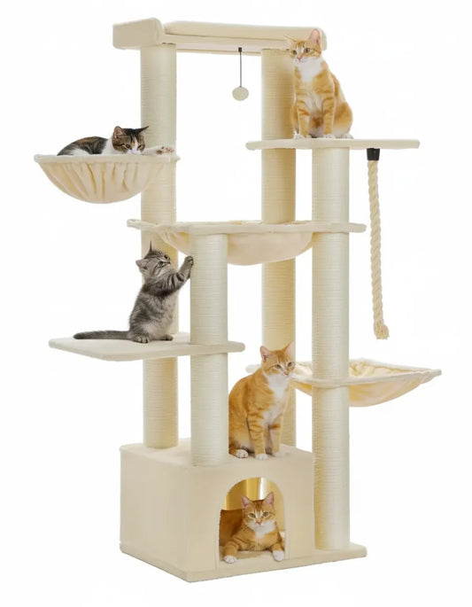 Grand Arbre à Chat Renforcé 170 cm pour 4 à 6 Chats