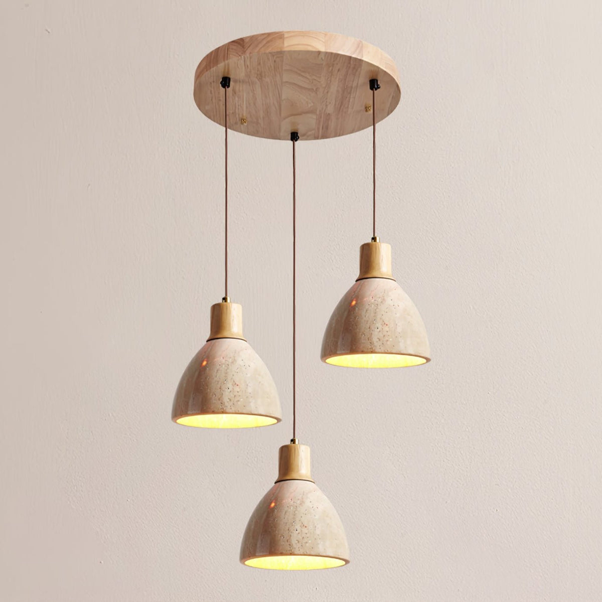 Suspension Noria allumée avec lumière chaleureuse