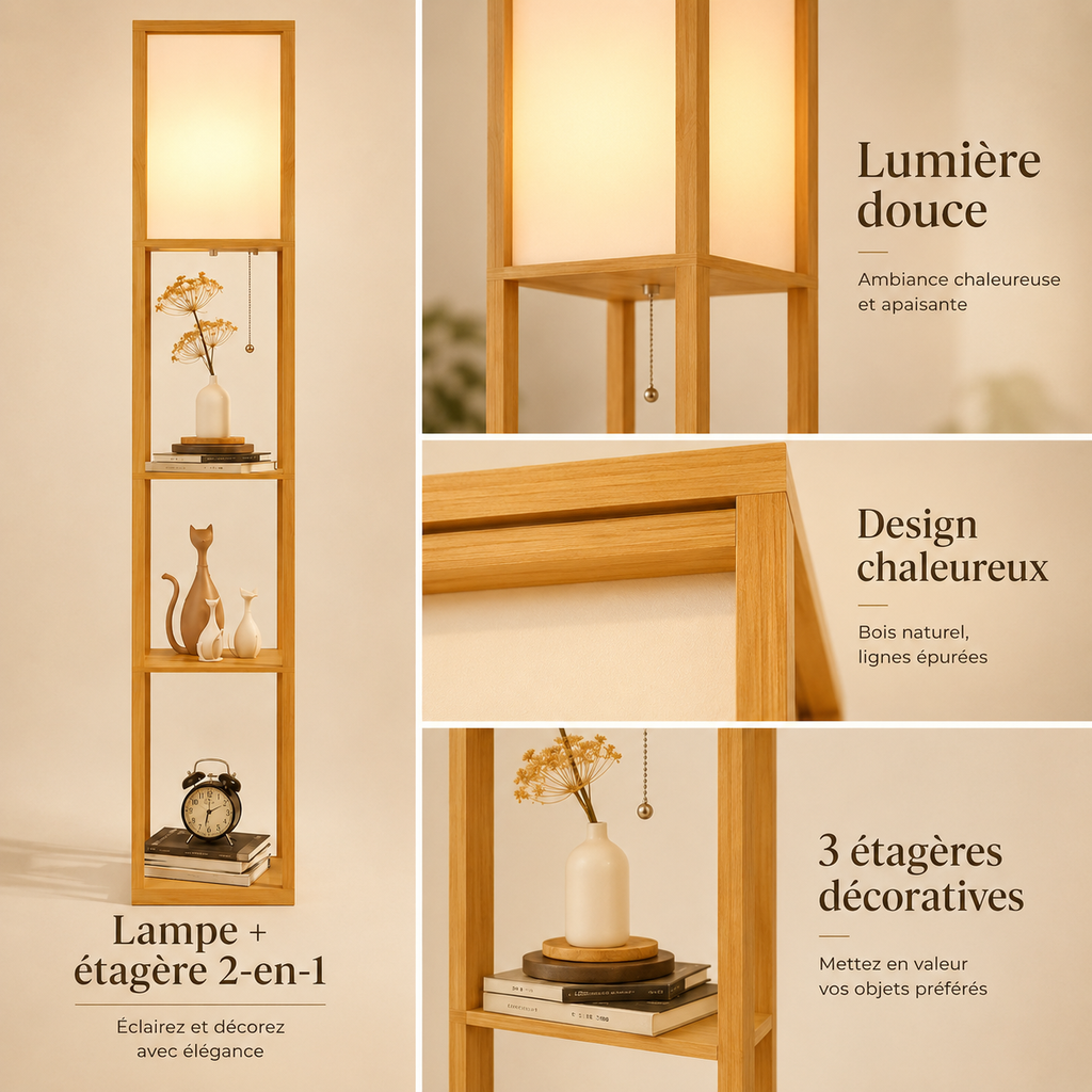 Lampadaire étagère Elia