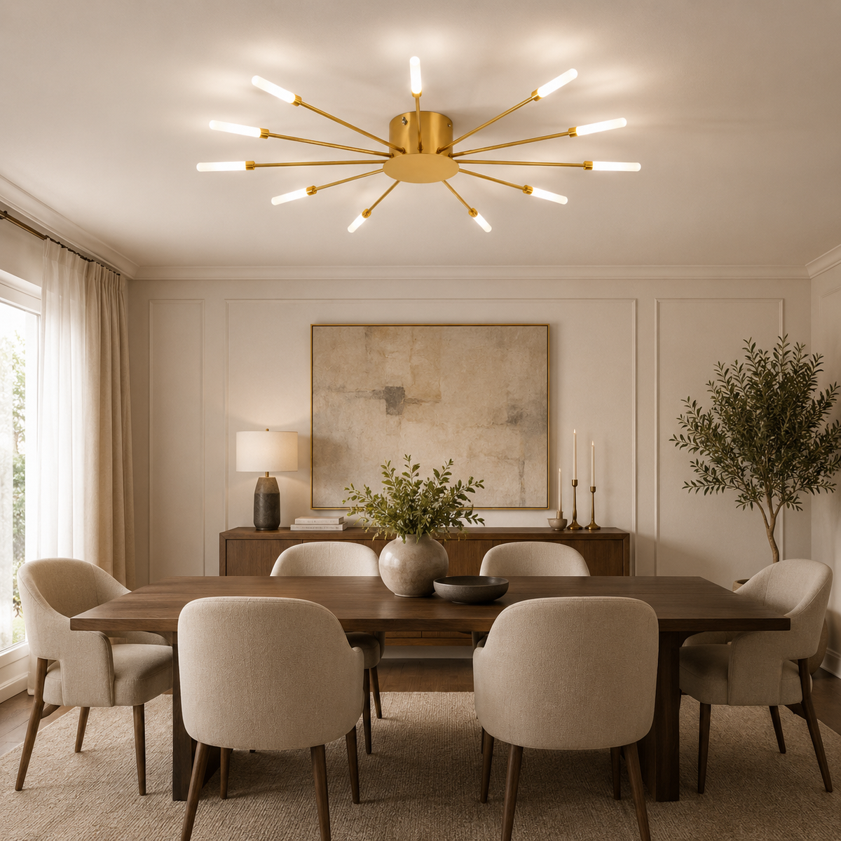 Plafonnier LED étoile dorée Astra