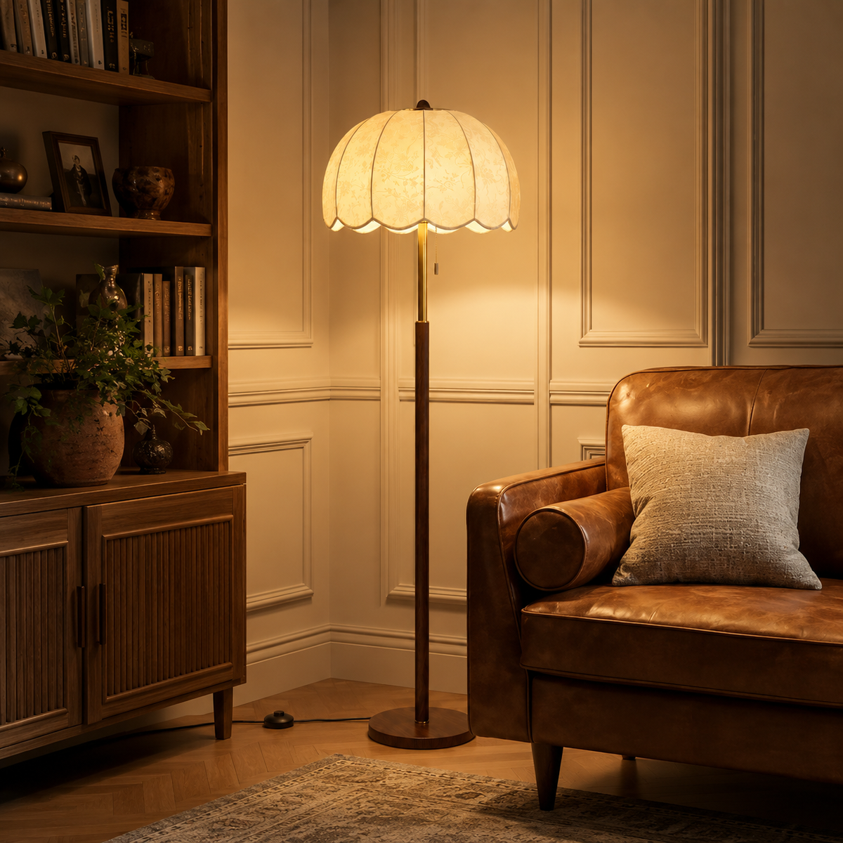 Lampadaire vintage tissu Léonie