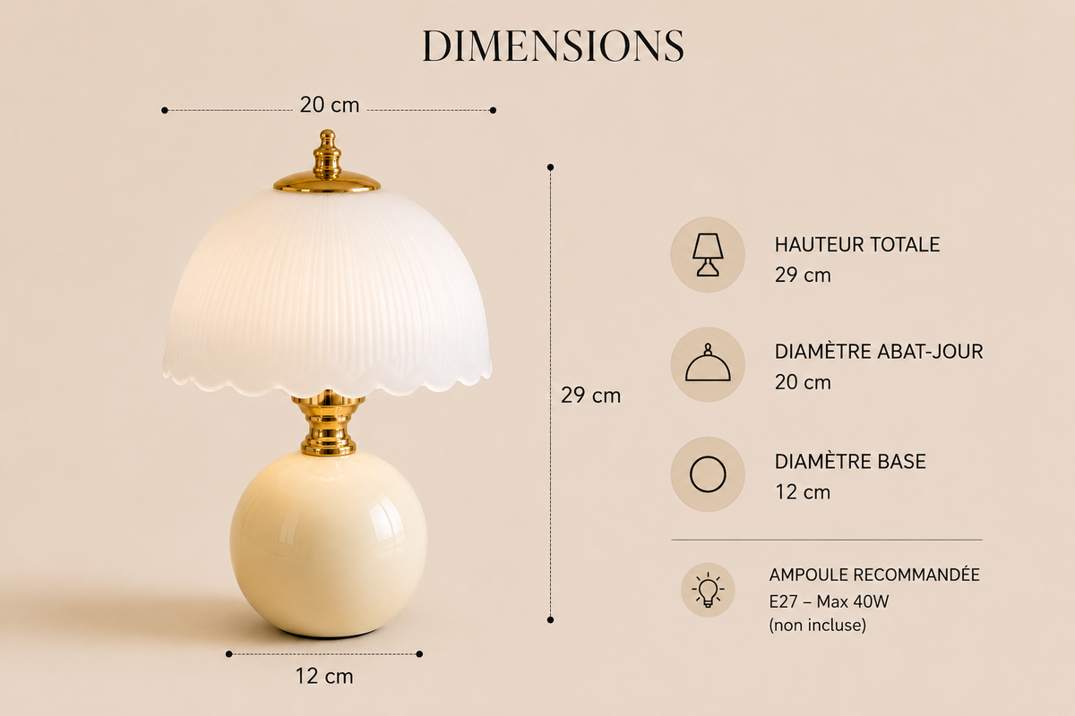 Lampe à poser céramique Opaline