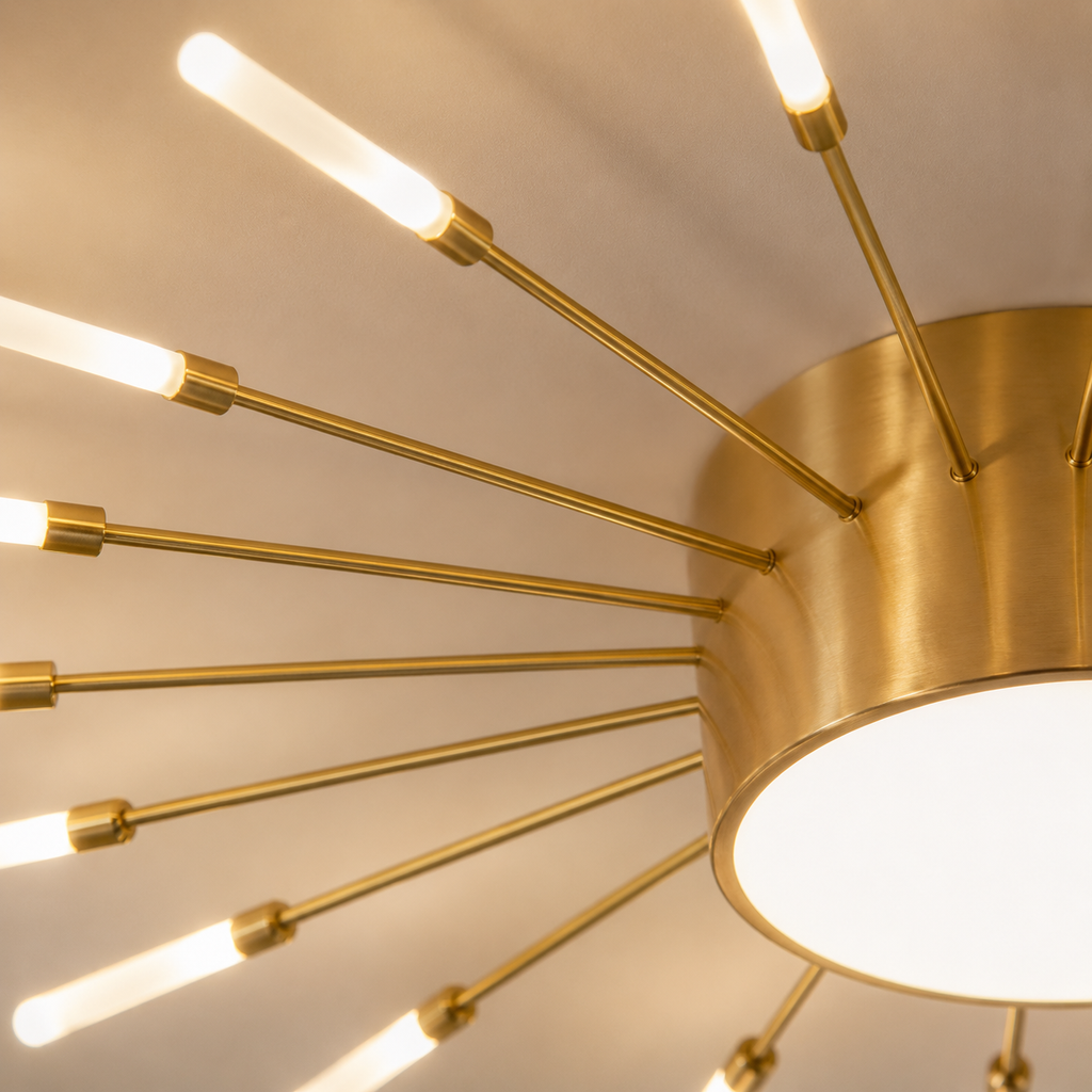 Plafonnier LED doré Éclat solaire