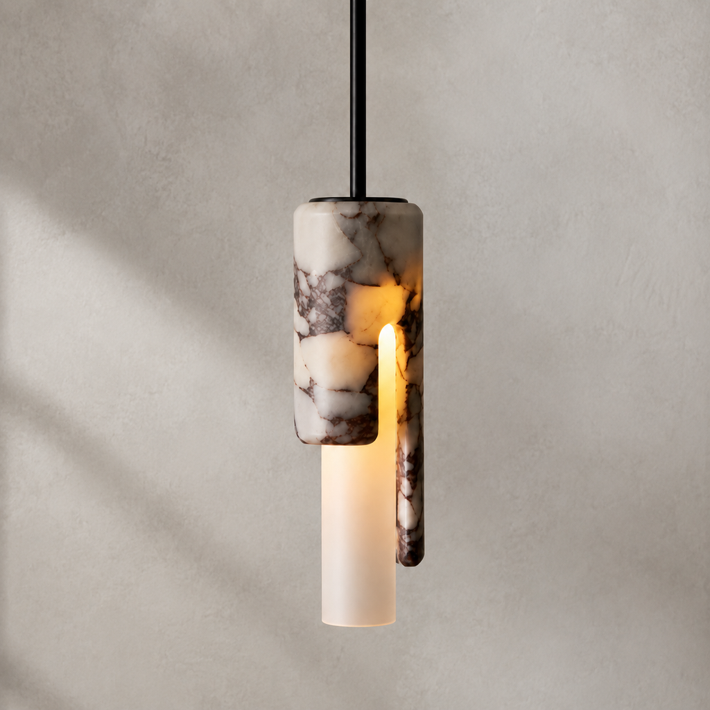 Suspension marbre cylindrique Livia