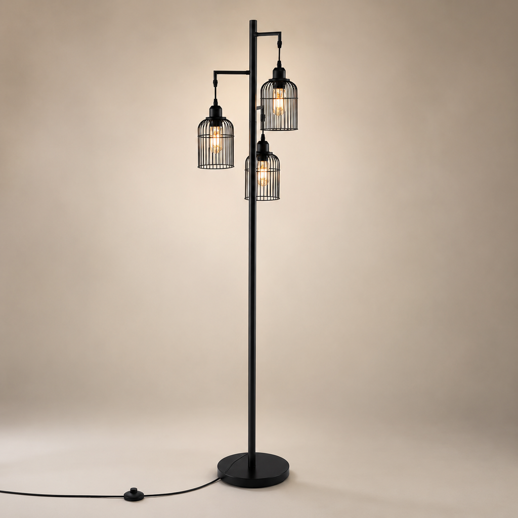 Lampadaire industriel 3 lumières Arlo