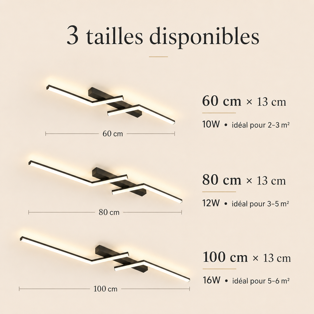 Plafonnier LED linéaire noir Varo
