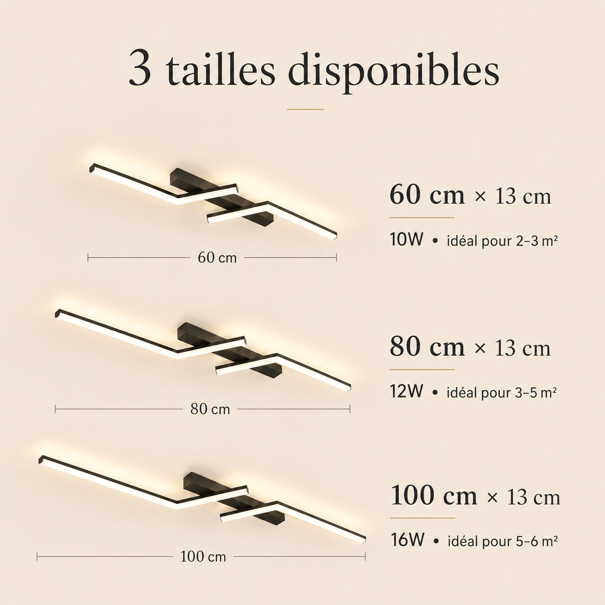 Plafonnier LED linéaire noir Varo