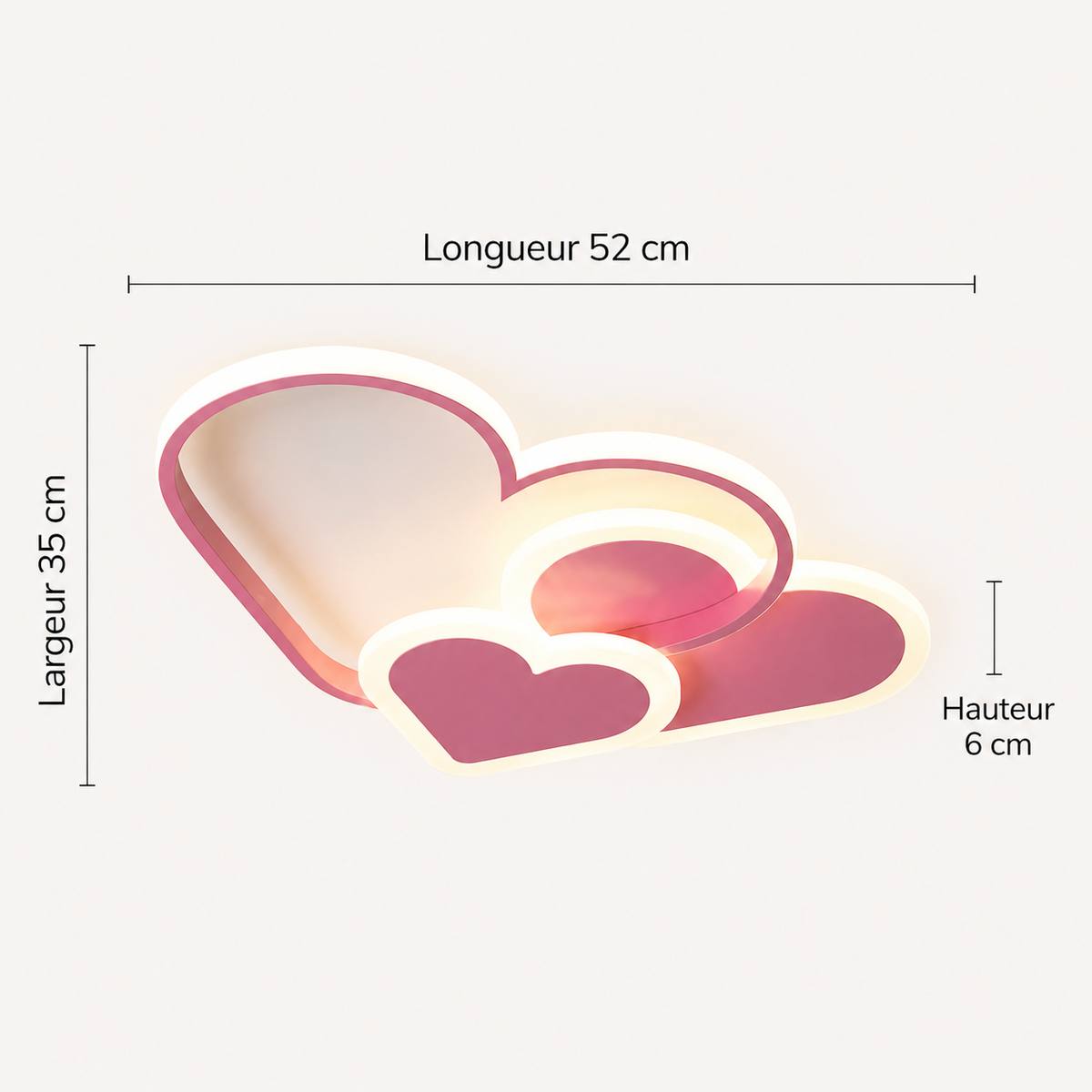 Plafonnier LED cœur rose Amélia