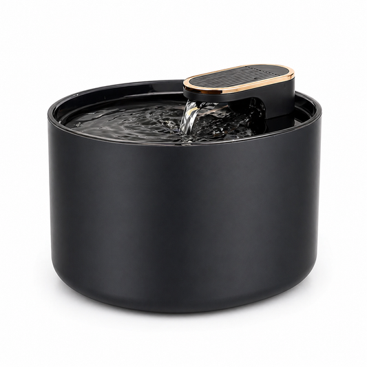 Fontaine à Eau pour Chat 3L Noire Ultra Silencieuse avec Filtration Multicouche