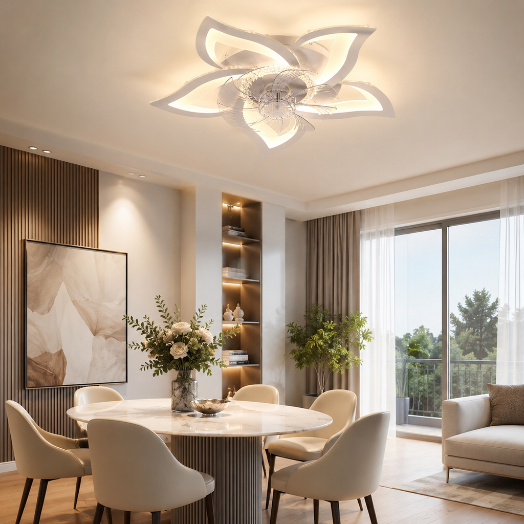 Ventilateur plafonnier LED Fleur