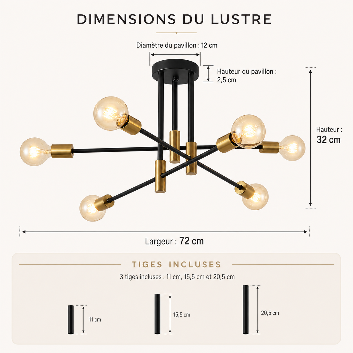 Plafonnier Sputnik 6 lumières Aris